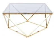 Ława SILVER A 80x80 złota/szkło dymione