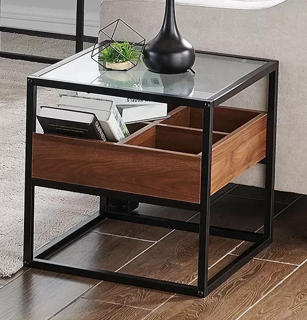 Ława HARMONY B 50x50 orzech/czarna - obrazek 2